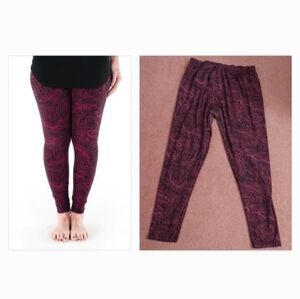 4/$40 Sweetlegs Black & Pink "Next Level" Leggings - Size Plus2 (US22-28)